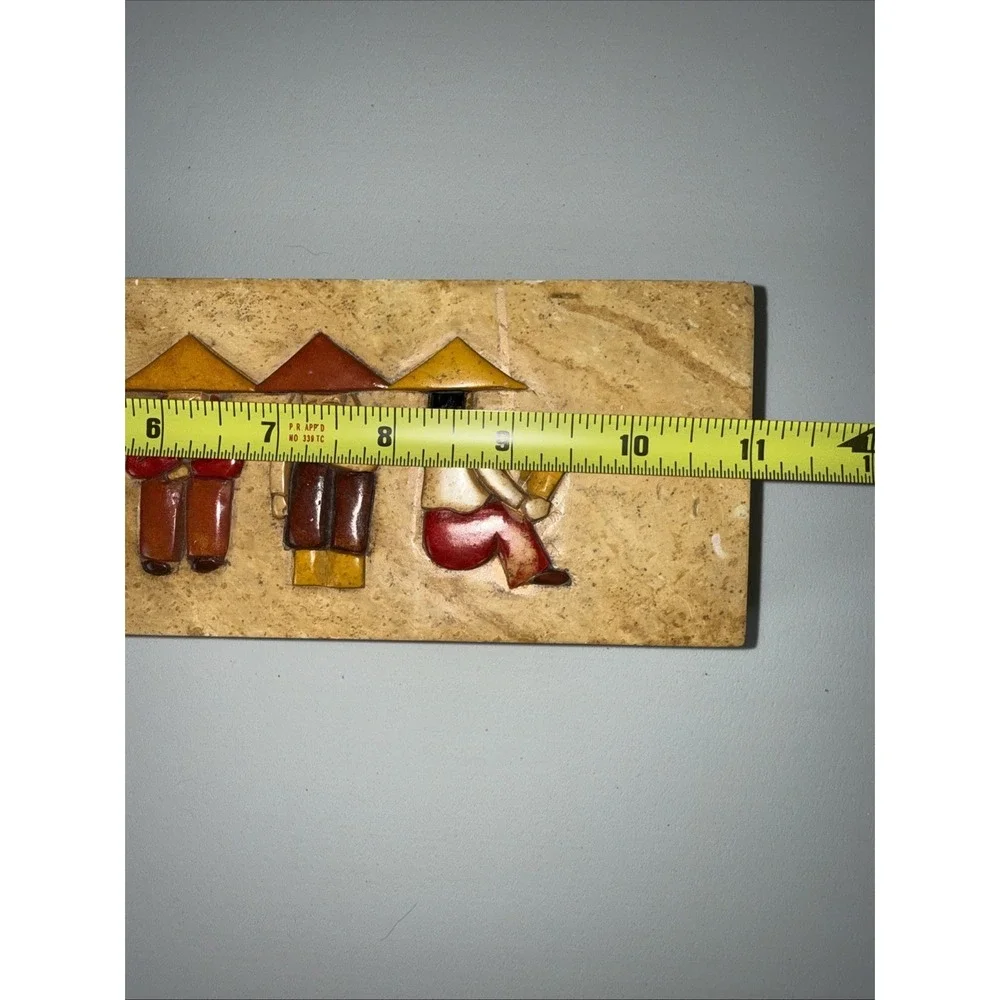 VTG Stone Asian Figural Folk Art Trinket‎ Jewelry Keepsake Box